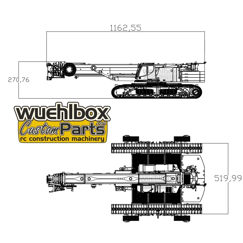 Eyewhale telescopic crawler crane LTR 1220 1:14