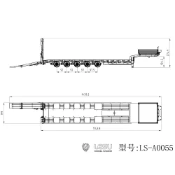 Lesu 5-axle low loader semi-trailer 1:14