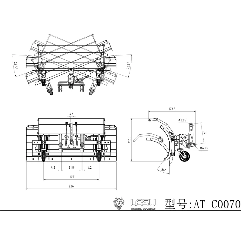 Lesu Schneepflug für Traktor 1050 1:14