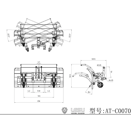 Lesu Schneepflug für Traktor 1050 1:14