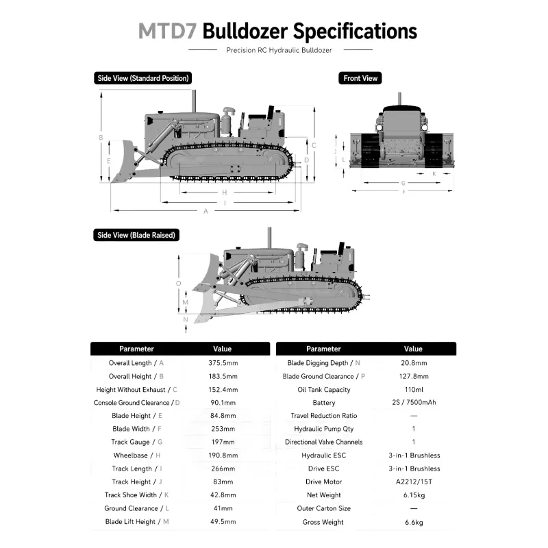 MT D7 Dozer 1/14