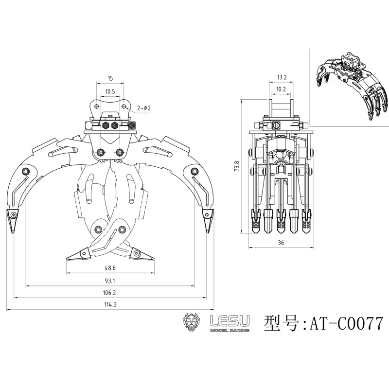 Lesu PC30 Hydraulic Grabber