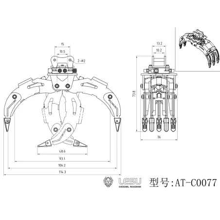 Lesu PC30 Hydraulic Grabber