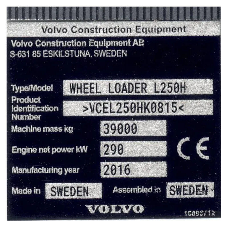 RC Bagger Typenschild aus Aluminium Scale