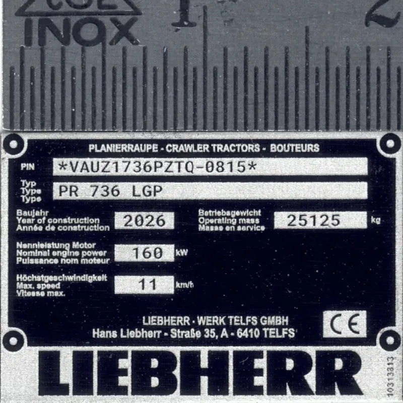 RC Bagger Typenschild aus Aluminium Scale