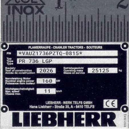 RC Bagger Typenschild aus Aluminium Scale