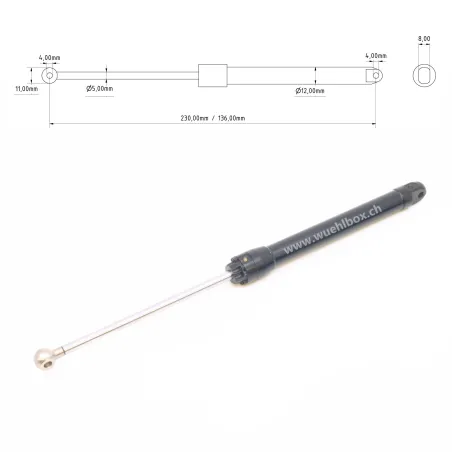 Zylinder Stiel 136/230 Kabolite 336