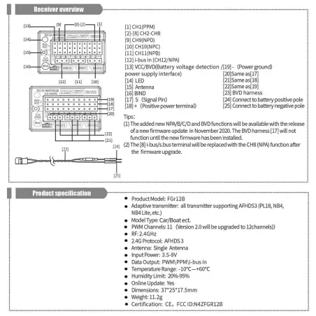 Flysky FGr12B 12 channel receiver