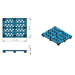 Plastic pallet small 86mm x 107mm x 12mm
