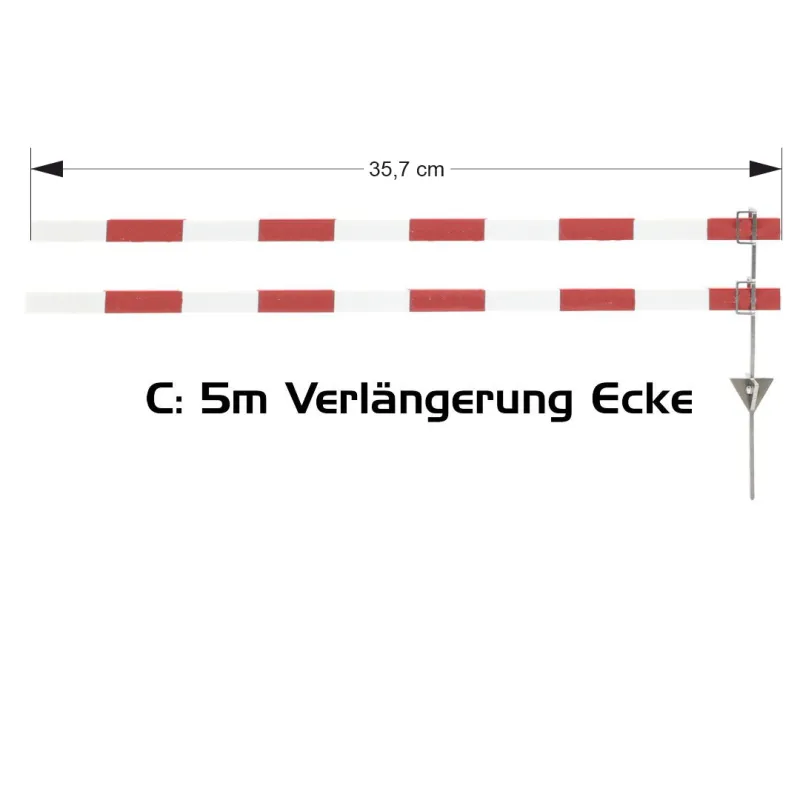 Absperrung 5m 1:14 (35,7cm) mit Bodenanker (ohne Werbung)