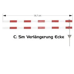 Absperrung 5m 1:14 (35,7cm) mit Bodenanker