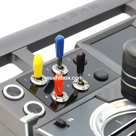 Colored rubber caps for toggle switches