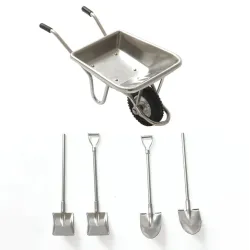 Metal wheelbarrow set with 2 spade and 2 shovel 1:14