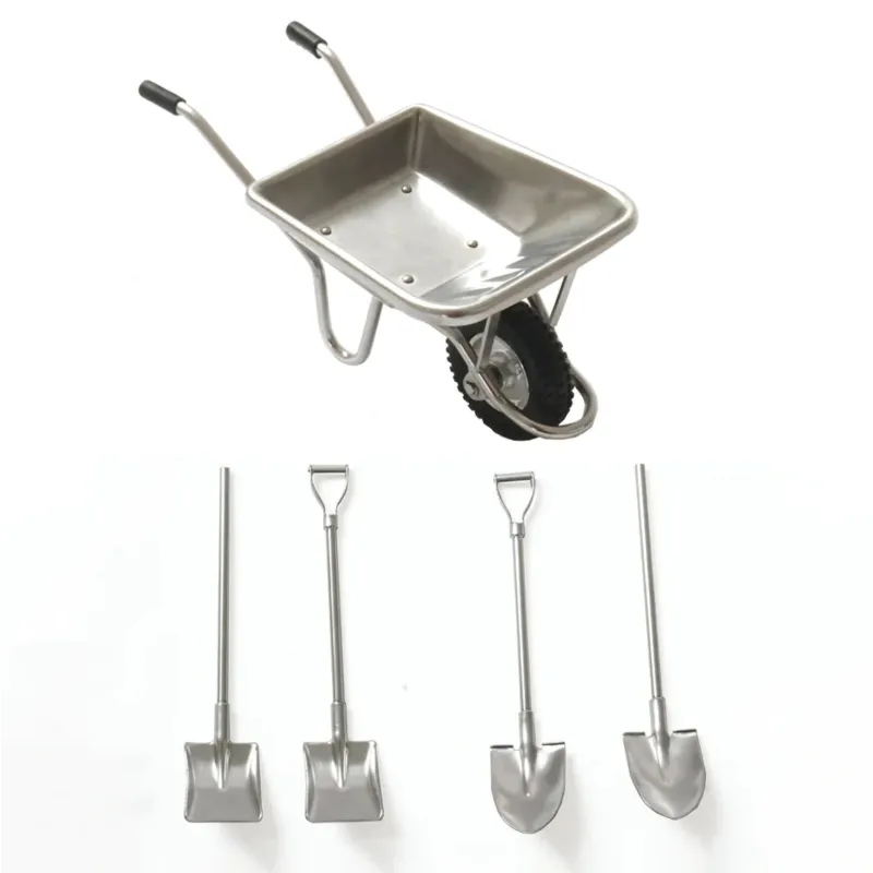 Metal wheelbarrow set with 2 spade and 2 shovel 1:14