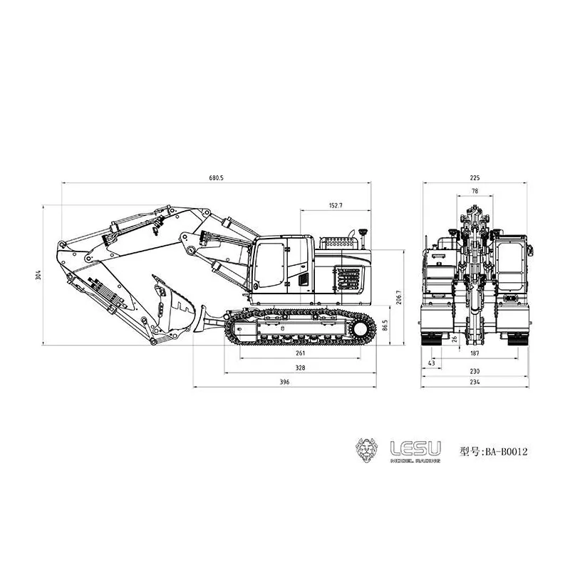 1/14 ET26L Three-Section Arm Small Short-Tailed Front Shovel Crawler Excavator