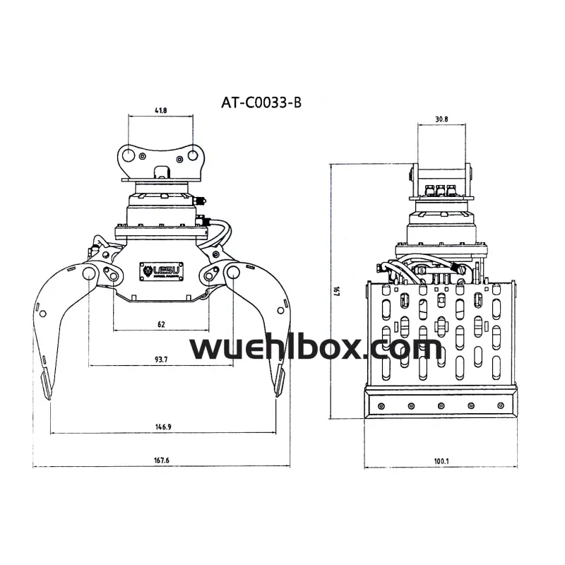 RC Excavator Lesu demolition grab 360° rotatable 1/14