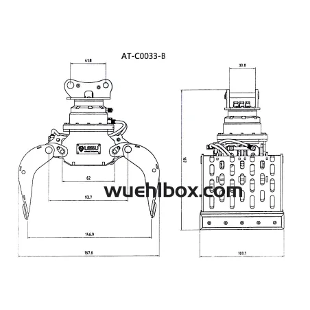 RC Excavator Lesu demolition grab 360° rotatable 1/14