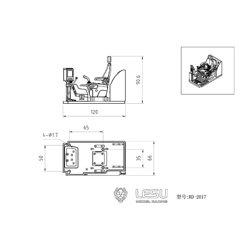 Interior for excavator 1:14