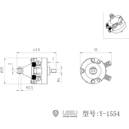 Lesu Pendel Rotator hydraulisch für Kran 1:14