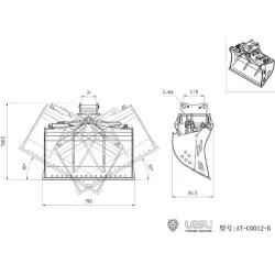 RC Excavator Lesu tilt bucket 1:14