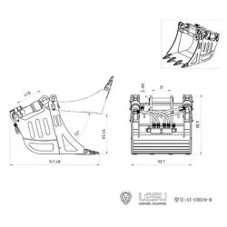 RC Bagger Lesu Klapplöffel 1:14