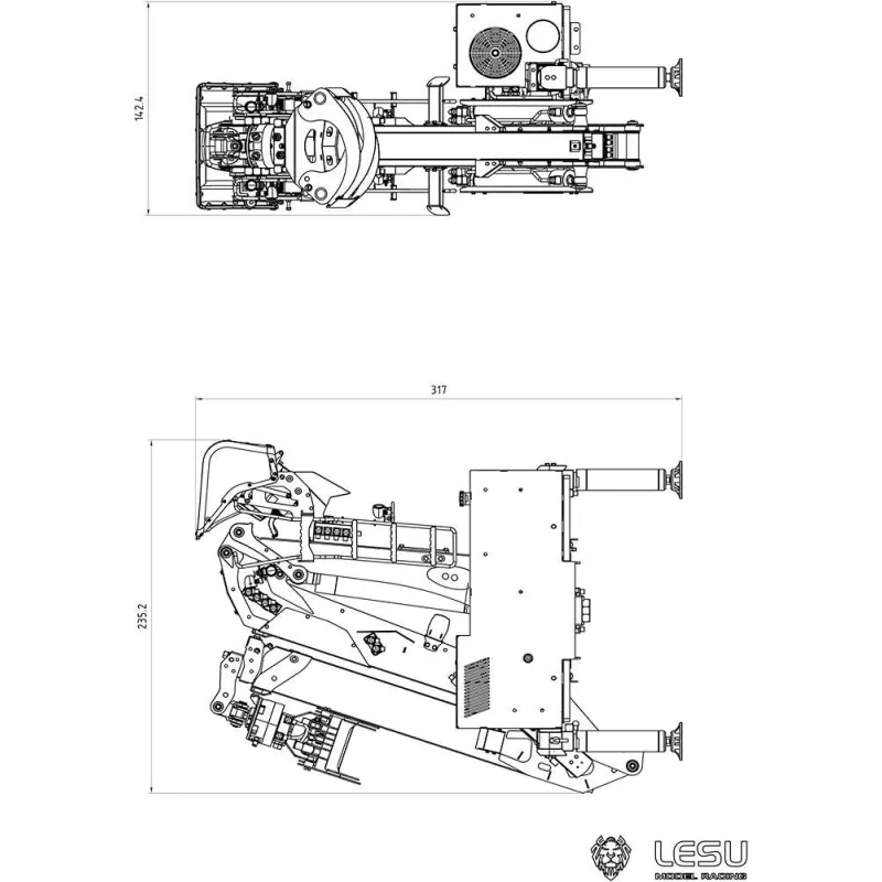 RC Excavator Lesu timber crane 1:14