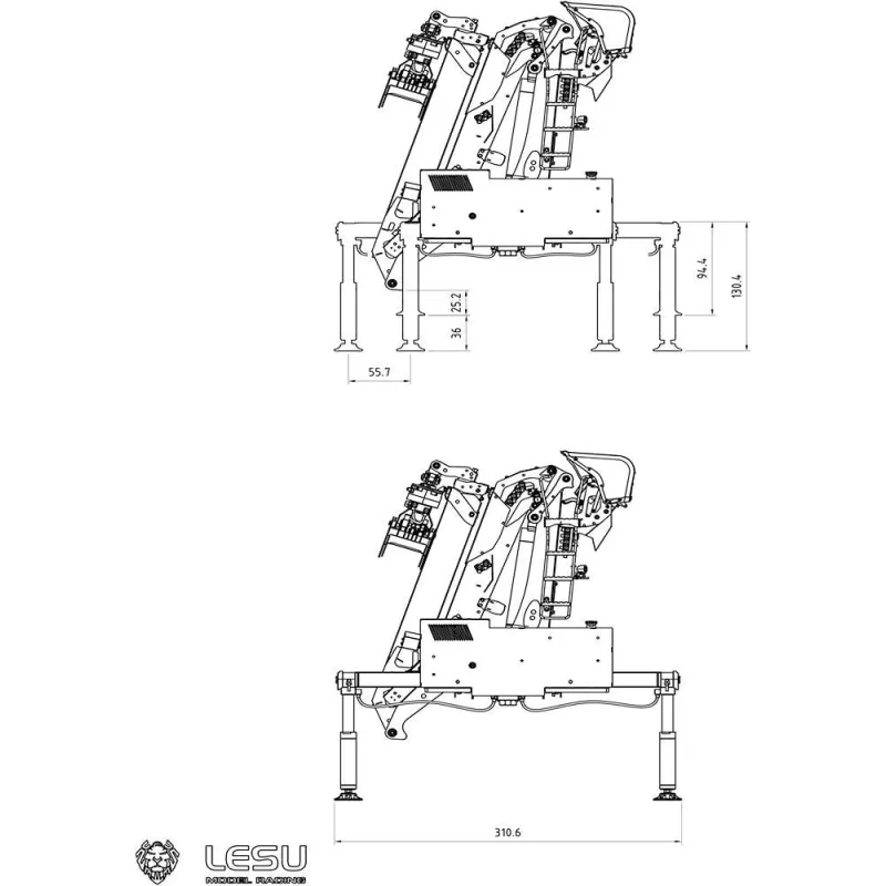 RC Excavator Lesu timber crane 1:14
