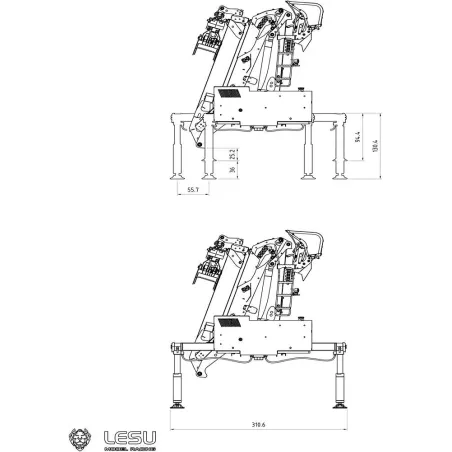RC Excavator Lesu timber crane 1:14