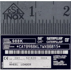 RC Bagger Typenschild aus Aluminium Scale