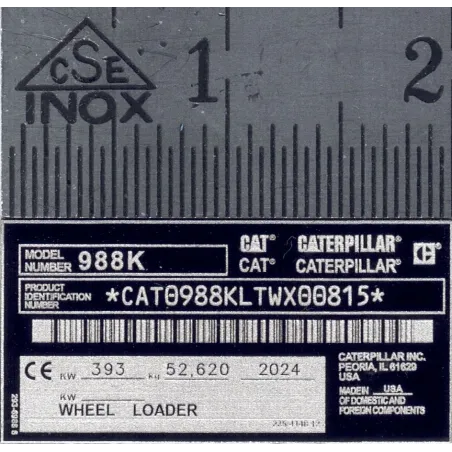 Nameplate made of aluminum Scale