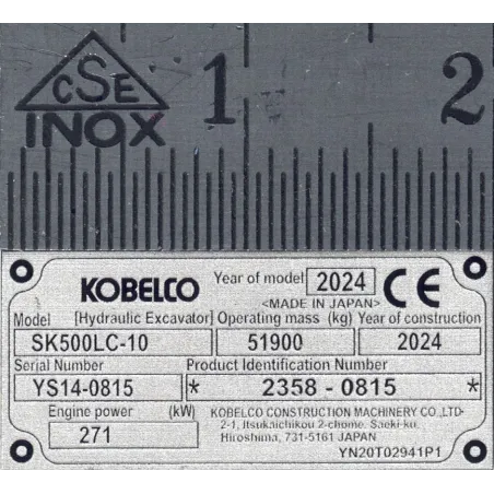 RC Bagger Typenschild aus Aluminium Scale
