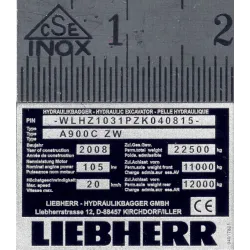 RC Bagger Typenschild aus Aluminium Scale