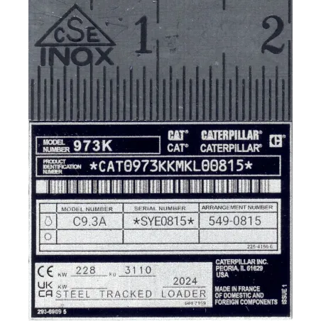 Nameplate made of aluminum Scale