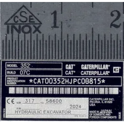 RC Bagger Typenschild aus Aluminium Scale