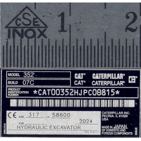 RC Bagger Typenschild aus Aluminium Scale