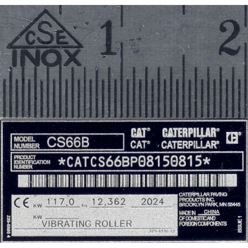 Nameplate made of aluminum Scale