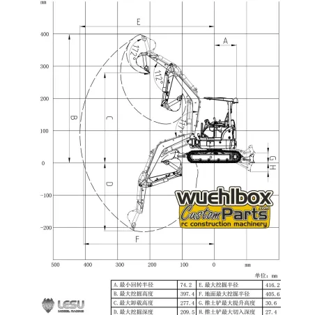 RC hydraulic mini excavator Lesu PC30