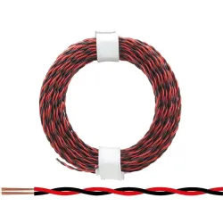 Zwillingslitze 0,04 mm² / 10 m rot-schwarz