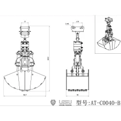 Lesu hydraulic clamshell grapple with rotator 270° 1:14