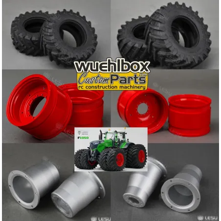 Doppelrad Satz für Lesu Traktor F1050 1:14 RTR