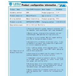 RC hydraulic excavator Lesu ZX 490 1:14