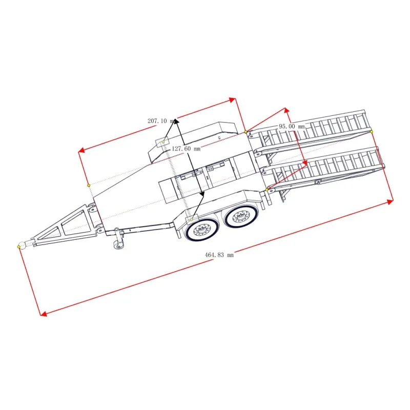 JX 2 Achs Mini Anhänger 1:14