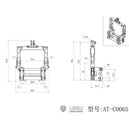 Lesu Adapter für Anbaugeräte F1050 1:14