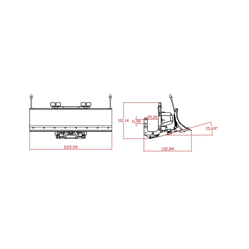 Hydraulic snow plow 1/14 red