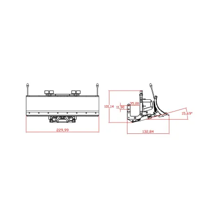 Hydraulic snow plow 1/14 red