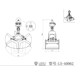 Lesu Schalengreifer 1:14 mit Rotationsantrieb für LKW Ladekran