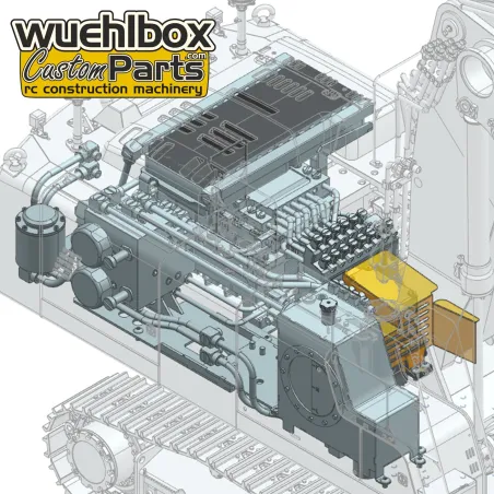 RC excavator Lesu L956 3-arm 1:14