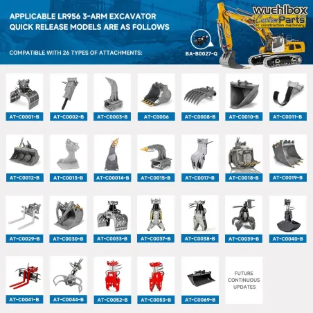 RC excavator Lesu L956 3-arm 1:14