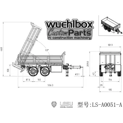 Lesu 1:14 tandem tipping trailer 51-A