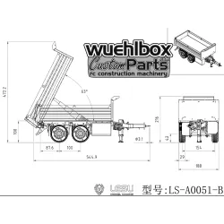 Lesu 1:14 tandem tipping trailer 51-B